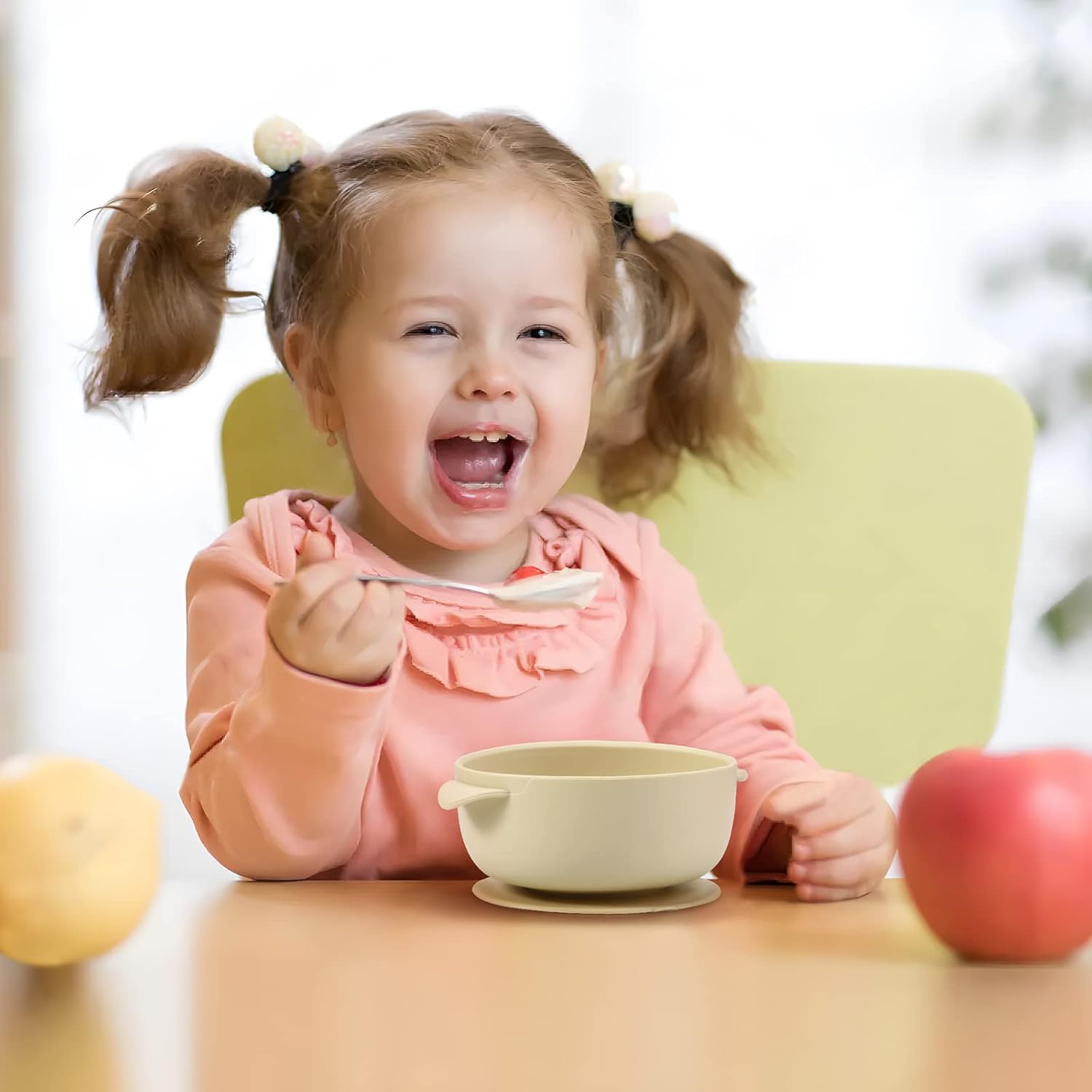 PandaEar Paquete de 3 cuencos para bebé con succión, tazón de silicona para alimentos Stay Put para bebés, niños pequeños, silicona suave y segura