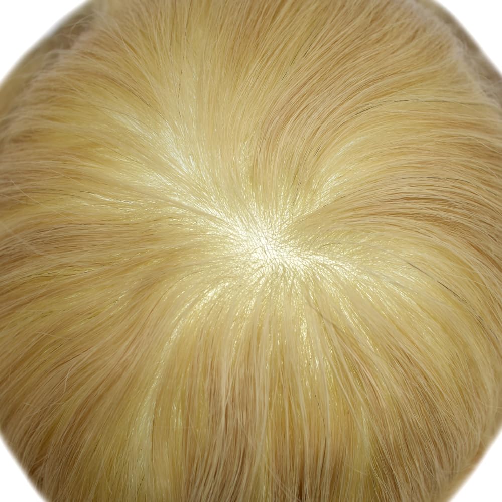 Pieza de pelo para hombre Toupee pelo humano real Toupee para hombres Piezas de pelo Sistema de reemplazo para hombres Piel ultra fina 0.002 in