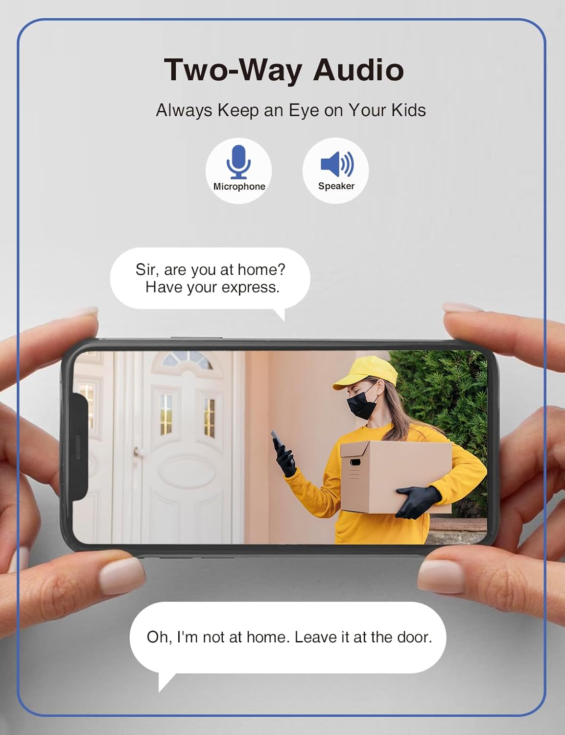Cámara de seguridad 1080P para exteriores, cámara inalámbrica de 360 grados para el hogar de 2.4G con audio de 2 vías, visión nocturna a color,