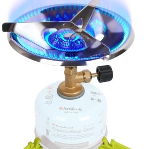 Hotdevil Estufa portátil para acampar con soporte para bote de combustible, equivalente a Coleman Bottletop Propano, estufa de campamento, estufa de Hotdevil Estufa portátil para acampar con soporte para bote de combustible, equivalente a Coleman Bottletop Propano, estufa de campamento, estufa de