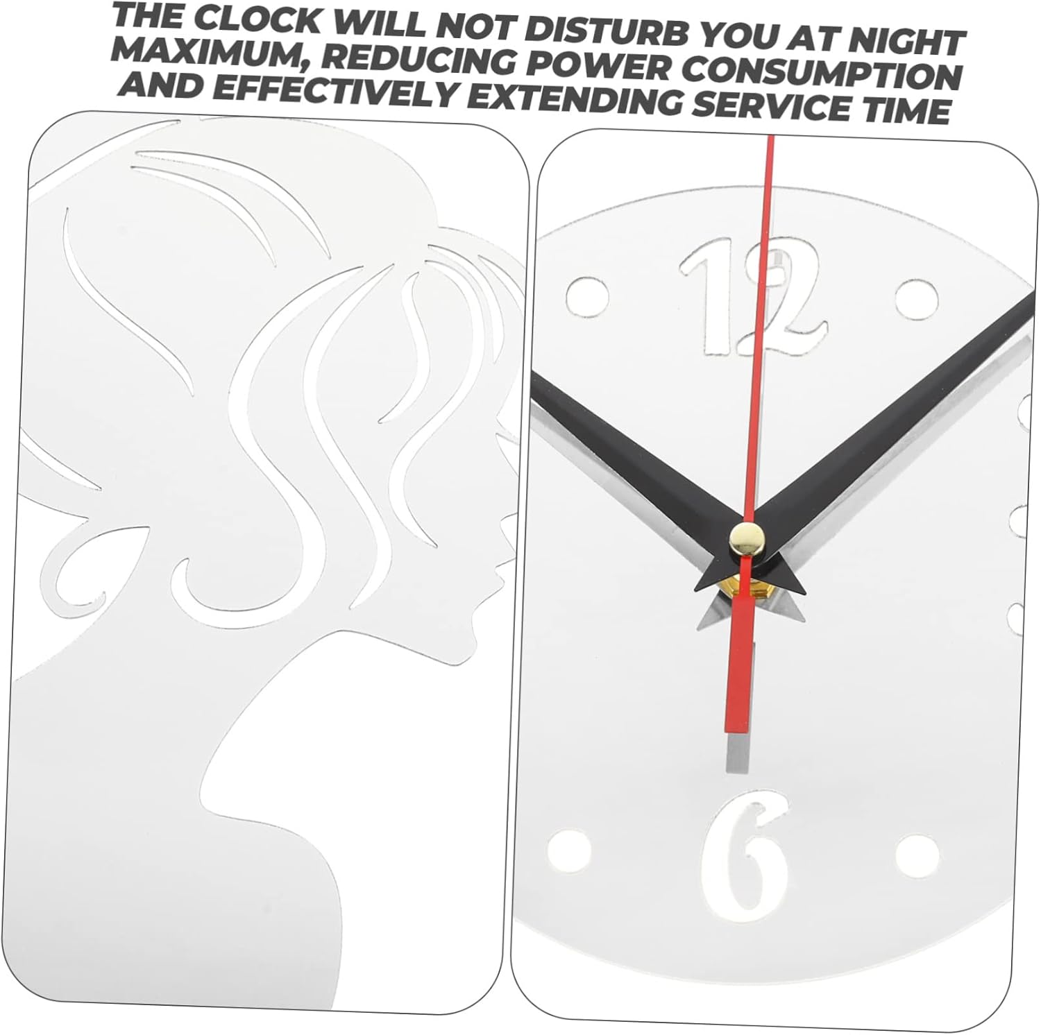 IMIKEYA 5pcs Girls Mirror Wall Clock Reloj De Pared Modern Wall Decor Decorative Clock Large Mute Wall Modern Wall Clock Black Wall Clock Animal