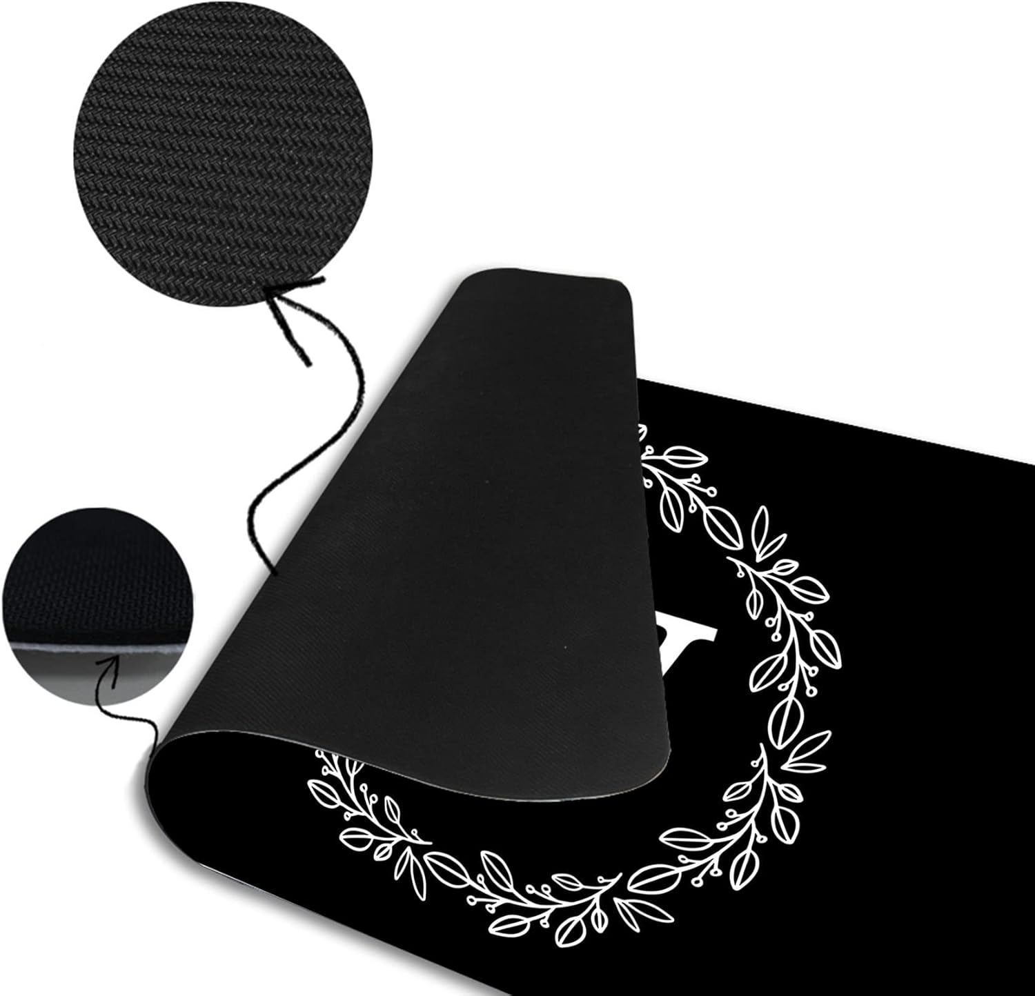 Tapete personalizado con apellido, monograma personalizado con inicial, tapete para puerta delantera, interior y exterior, tapete de bienvenida