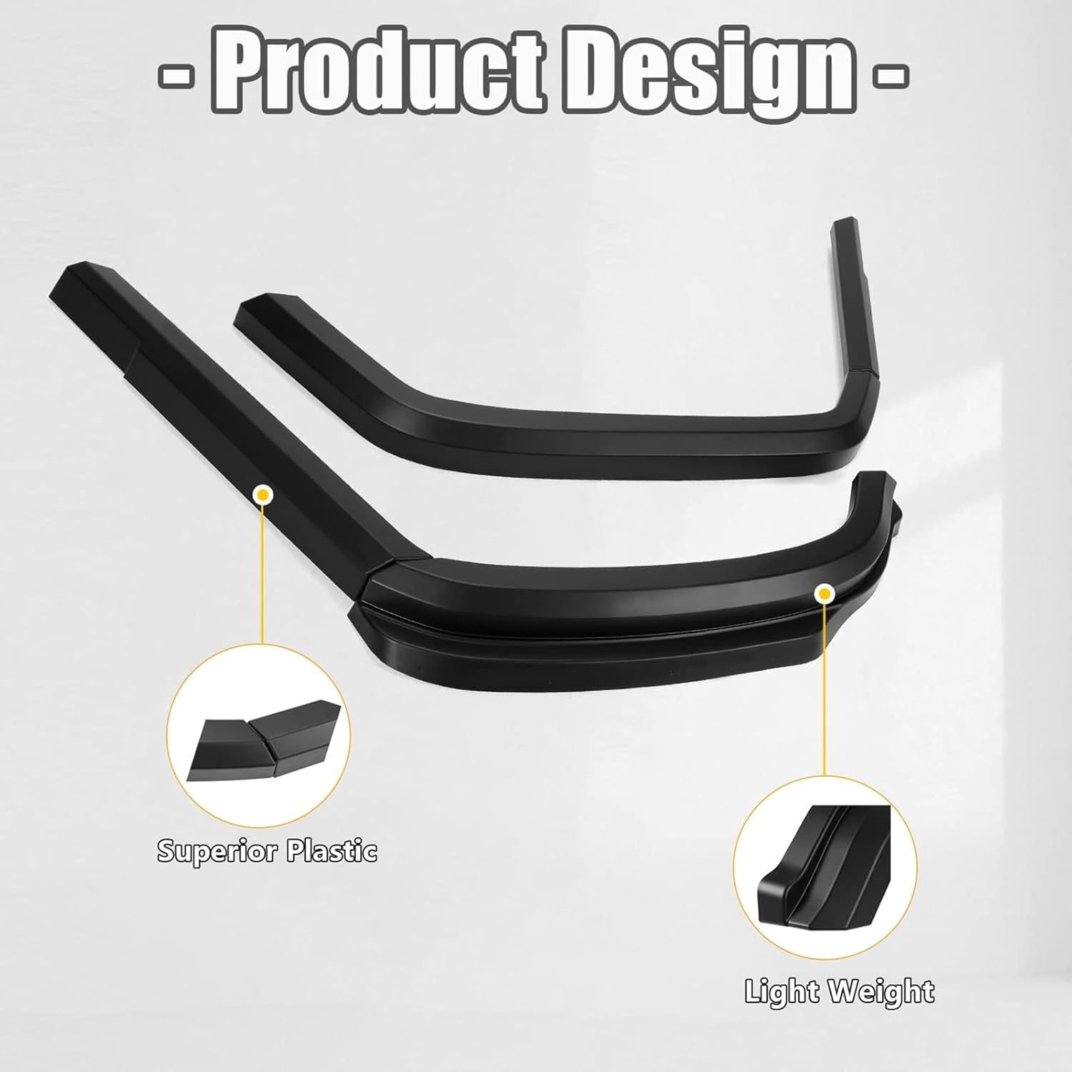 KUAFU 8 guardabarros compatibles con Hummer H1HumveeHMMWV Barro Flaps Splash Extended Guard Negro Plástico