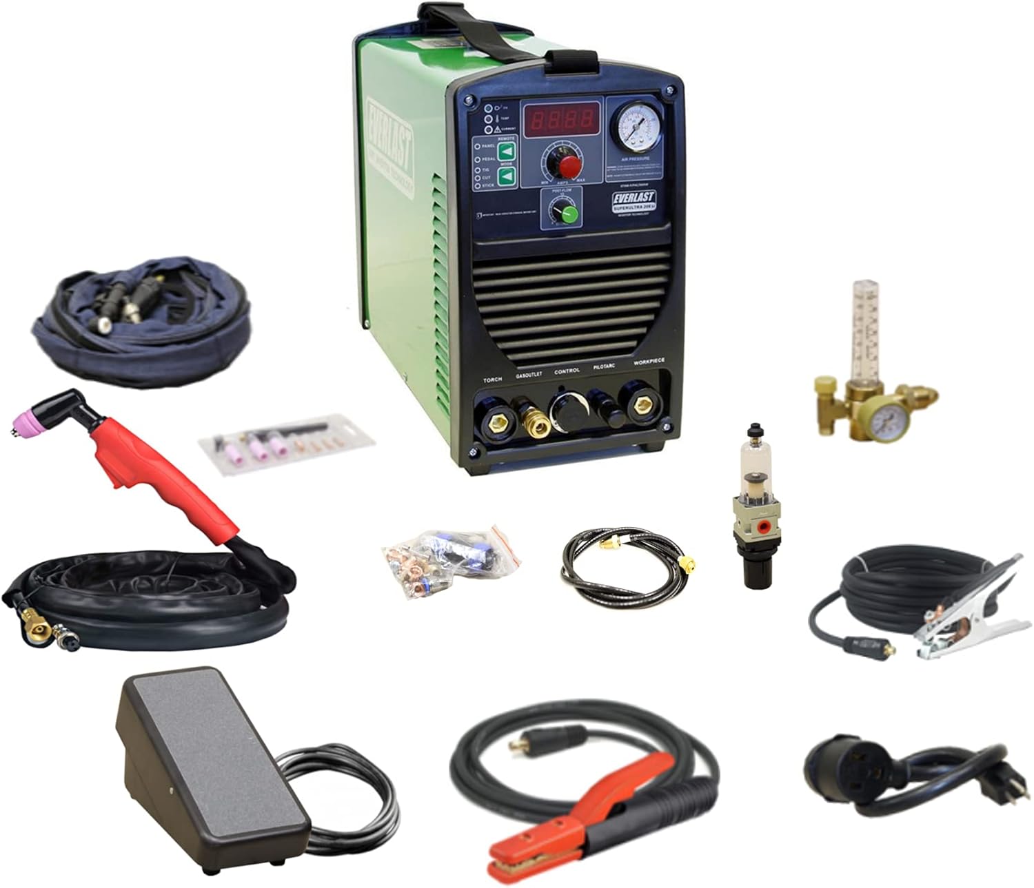SuperUltra 206Si 200 Amp TIGStick 50 Amp Cortador de plasma Multi Proceso Combo Soldador Doble Voltaje 110V220V
