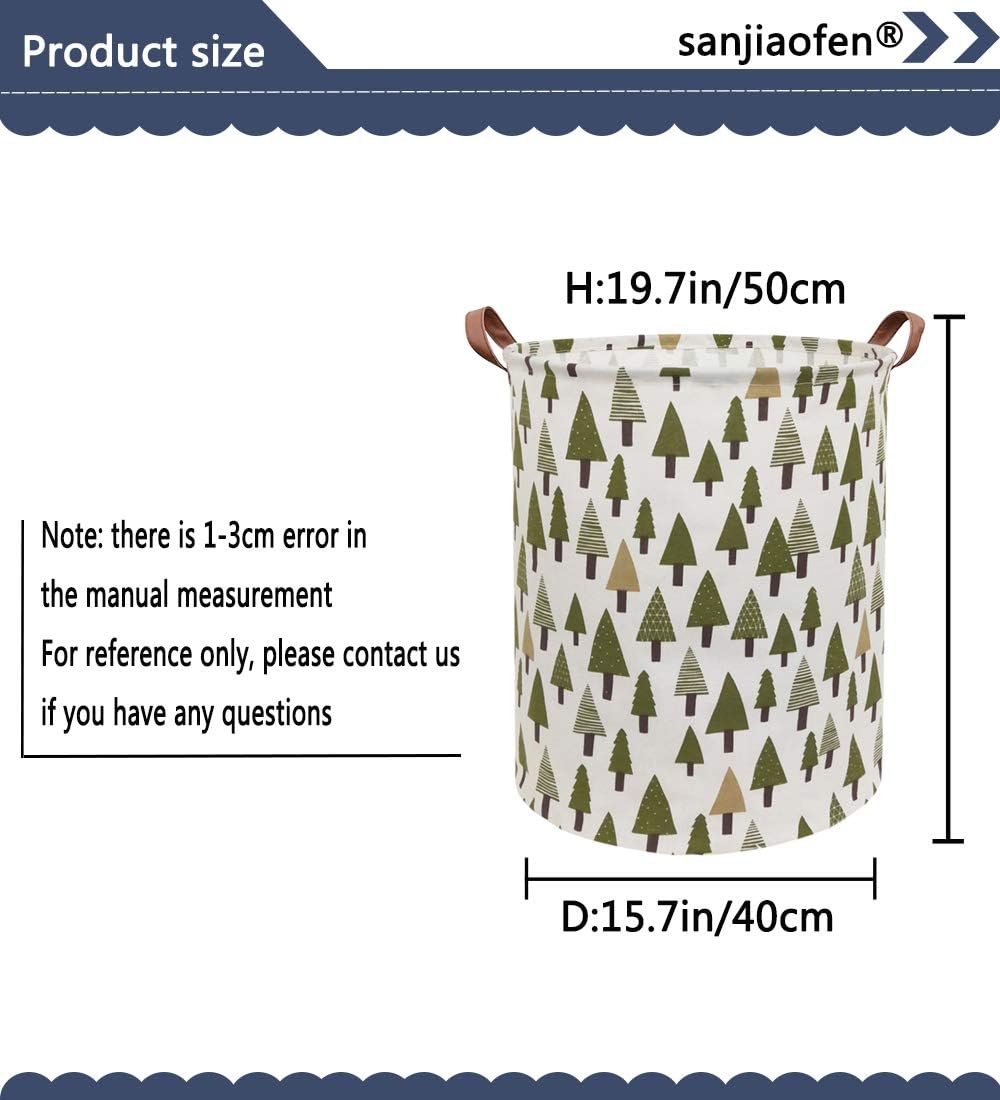 Sanjiaofen – Canasta de almacenamiento plegable de tela de lona para la ropa sucia para el hogar, la oficina, organizador de juguetes, decoración