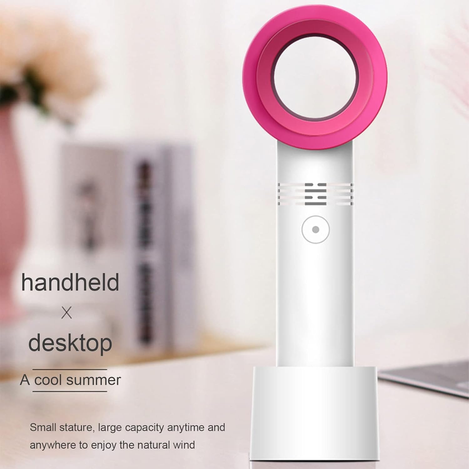RNSUNH Mini ventilador portátil sin aspas para extensión de pestañas, silencioso portátil recargable, ventilador de pestañas de mano con 3