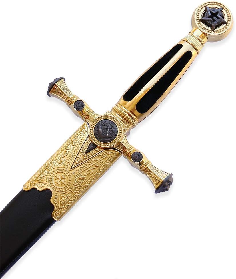 Espada de cruzada medieval de 33 pulgadas (83.8 cm) con vaina, elige tu estilo