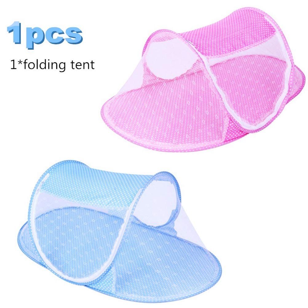 Red para cama de bebé, portátil plegable para cama de bebé, poliéster para recién nacidos, cama de viaje (azul cielo, verde)
