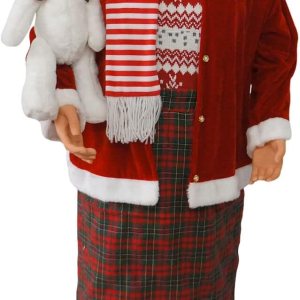 Fraser Hill Farm Decoración de Sra. Claus bailarina de 58 pulgadas con oso de peluche, decoración animada para interiores para el hogar, Fraser Hill Farm Decoración de Sra. Claus bailarina de 58 pulgadas con oso de peluche, decoración animada para interiores para el hogar,