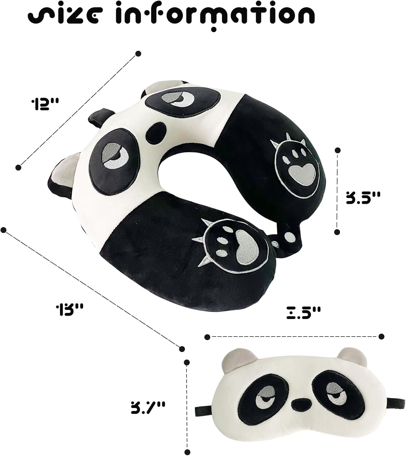Gluck Plants Almohada de cuello de viaje para niños y adultos con máscara de ojos, soporte de cuello, almohadas de animales en forma de U para