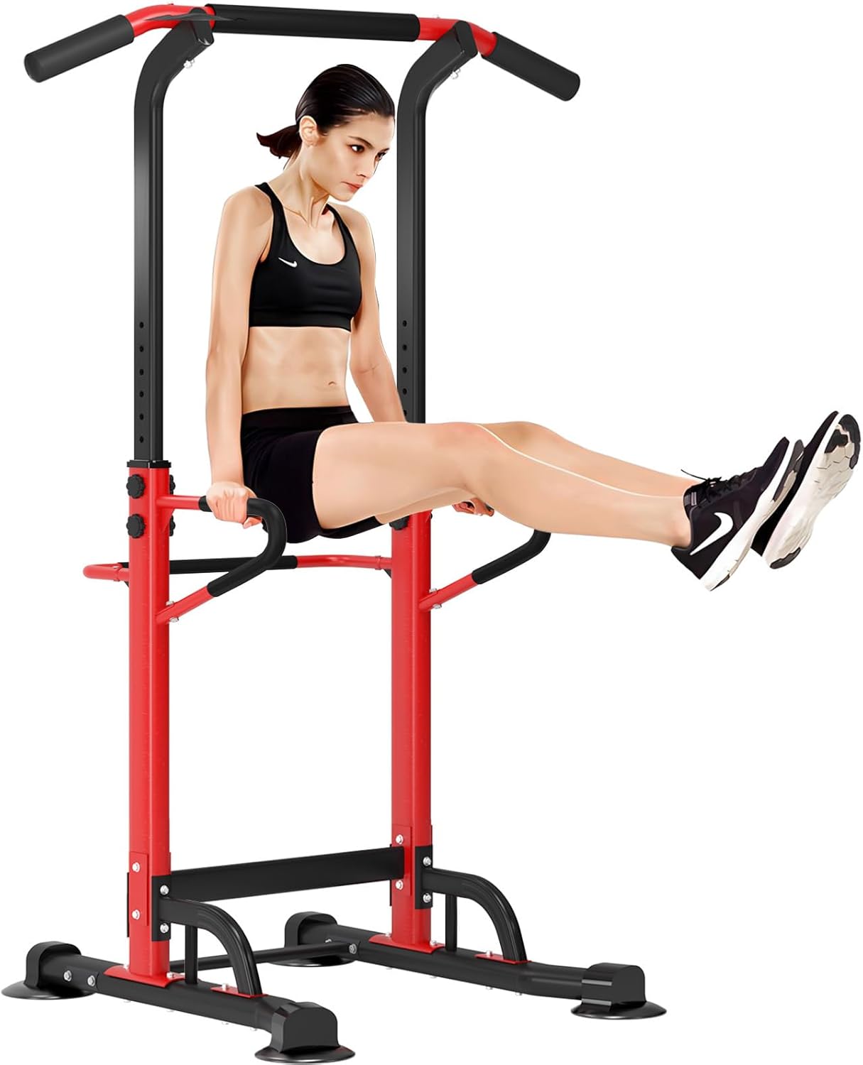 soges Power Tower Adjustable Height Pull Up & Dip Station Multi-Function Home Strength Training Fitness Workout Station