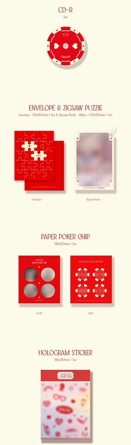 Jeon Somi GAME PLAN EP Contenido del álbum+tarjeta fotográfica+etc+seguimiento sellado SO MI (conjunto de fotolibros (rojo+negro))