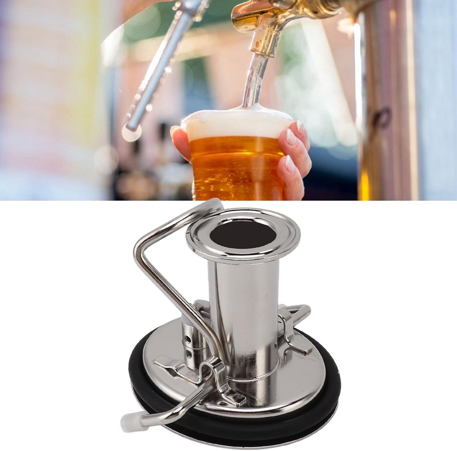 Tapa de barril de cerveza de acero inoxidable de 1.5 pulgadas, 3 abrazaderas, tapa de barril de maíz, tapa de barril de Cornelius, tapa de barril de