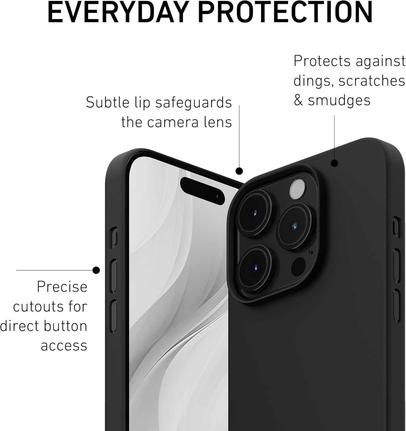 PEEL Funda magnética compatible con iPhone 15 Pro (negro)  Imán compatible con MagSafe integrado, diseño minimalista fino  Protege y exhibe tu