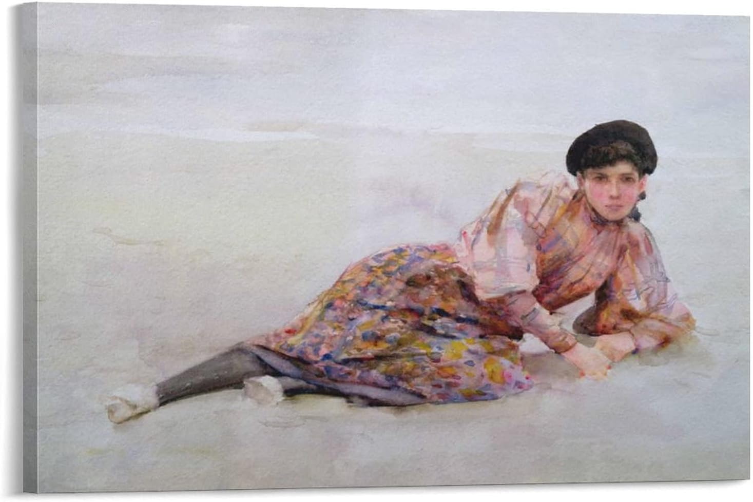 Henry Scott Tuke – Póster de niña en la playa, pintura decorativa, lienzo, arte de pared, póster de sala de estar, dormitorio, 16 x 24 pulgadas