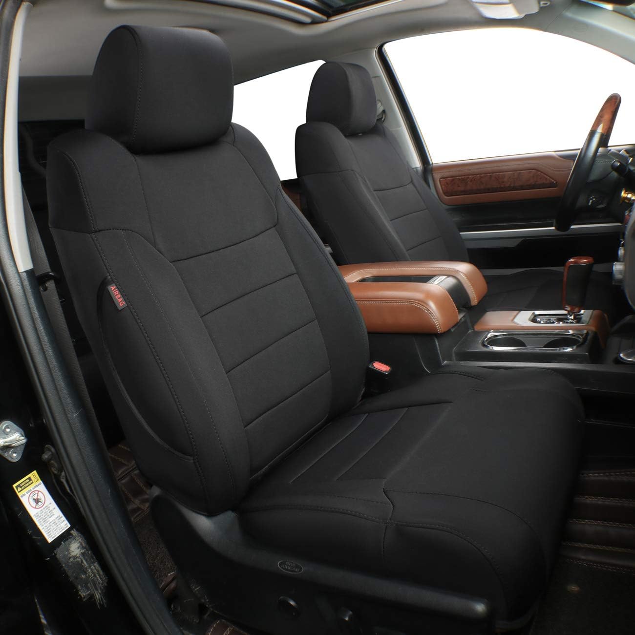 EKR Fundas de asiento de coche de neopreno personalizadas para Toyota Tundra Select Extended y Double Cab 2014 2015 2016 2017 2018 2019 2020 2021 –