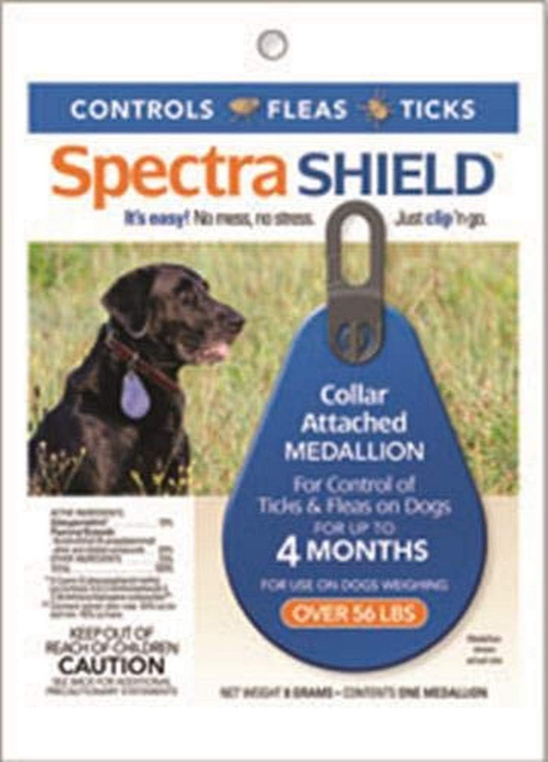 Durvet Medallón adjunto con collar Spectra Shield, 56 libras y más