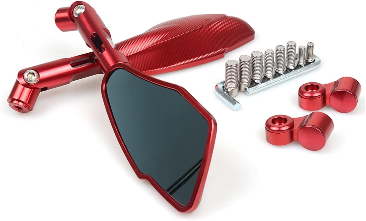 Espejo universal M8 M10 CNC aluminio motocicleta retrovisor lateral espejo para Yamaha Mt 03 Mt 07 Mt 09 Xj6 Ybr 125 R1 R3 R6 R125 R25 (color rojo,