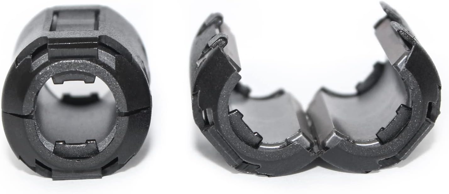 TOJOIN – 10 anillos de ferrita con clip en núcleo de ferrita RFI EMI supresor de ruido, anillos de ferrita para teléfono, TV, altavoz, radio USB,
