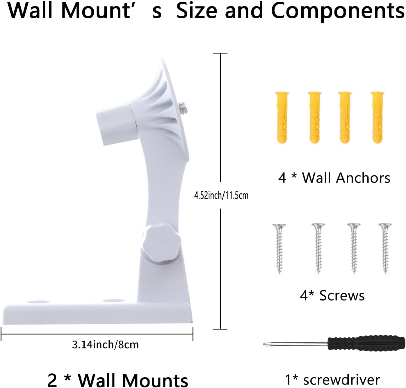 Soporte de pared para cámara compatible con Blink Mini Pan-Tilt Camera WYZE Cam Pan V3 V2 Battery Cam Pro, soporte de pared ajustable de 180 Soporte