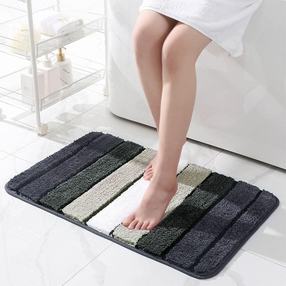 MRL Alfombra de baño, ultrasuave y absorbente de agua, lavable a máquina, alfombra de baño lanuda de microfibra de lujo, antideslizante, para suelo