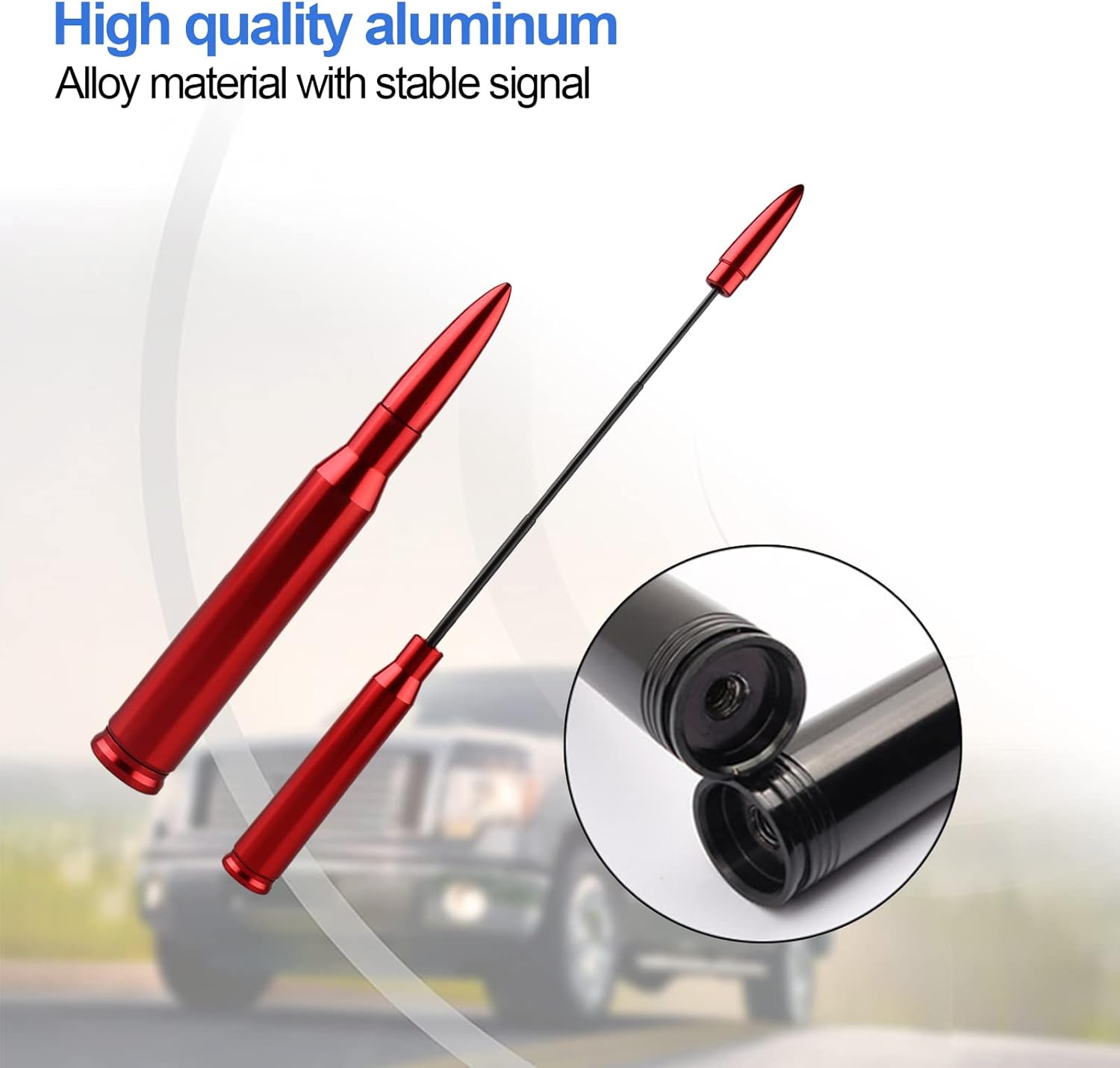 Pack-1 – Antena retráctil para camioneta para automóvil, kit de antena retráctil para Chevy Silverado 1500 2500 3500 HD Avalanche GMC Sierra 1500