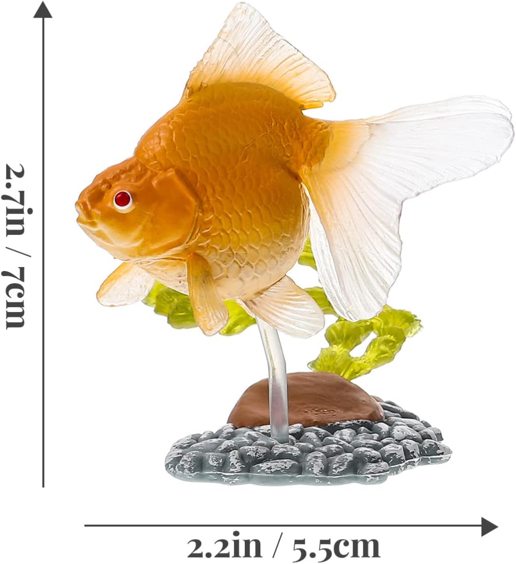 Zerodeko 6 piezas de pequeños modelos de peces dorados, figuras de peces en miniatura, decoración de micro paisaje, figuras decorativas de peces