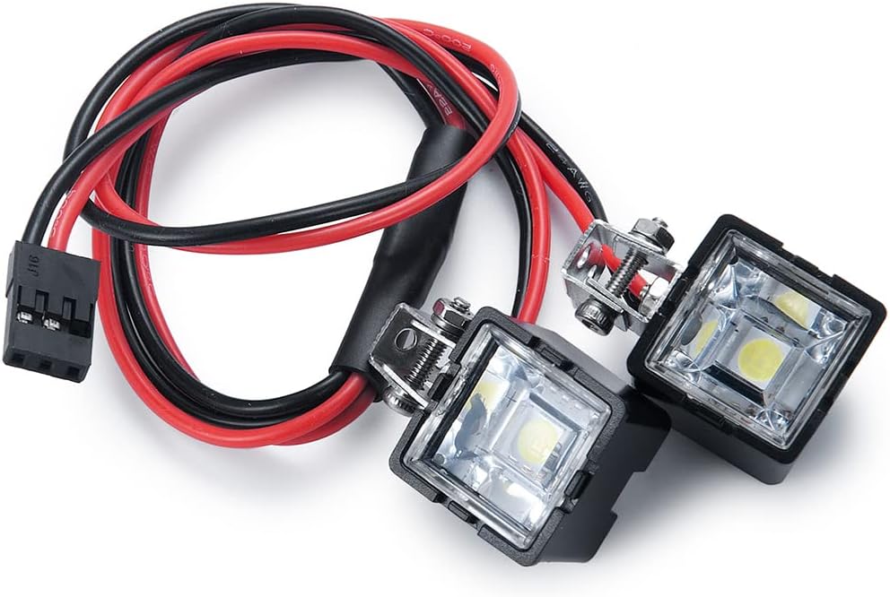110th RC Coche LED Luz de techo Foco Foco Actualización para Axial SCX10 TRX4 D90 RC Crawler Truck Car (cuadrado)