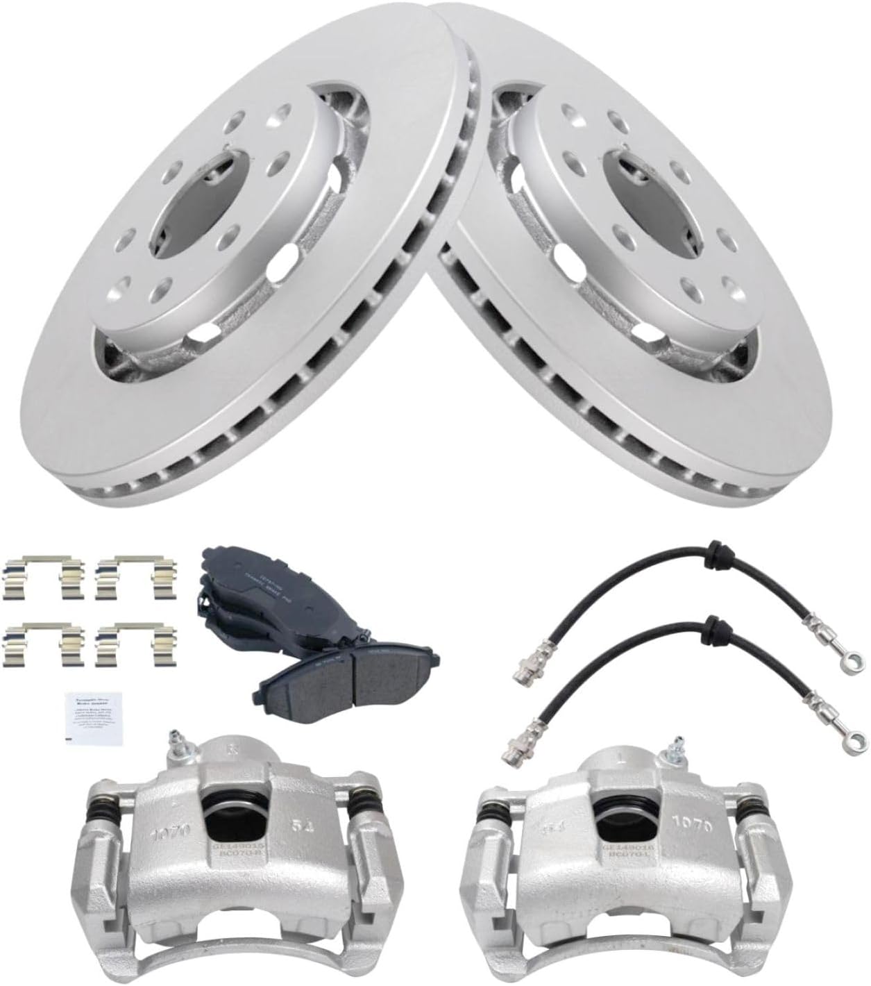 Kit de pastillas de freno delantero y rotor compatible con Chevrolet Aveo Aveo5 2004-2011 Pontiac G3 2004-2011
