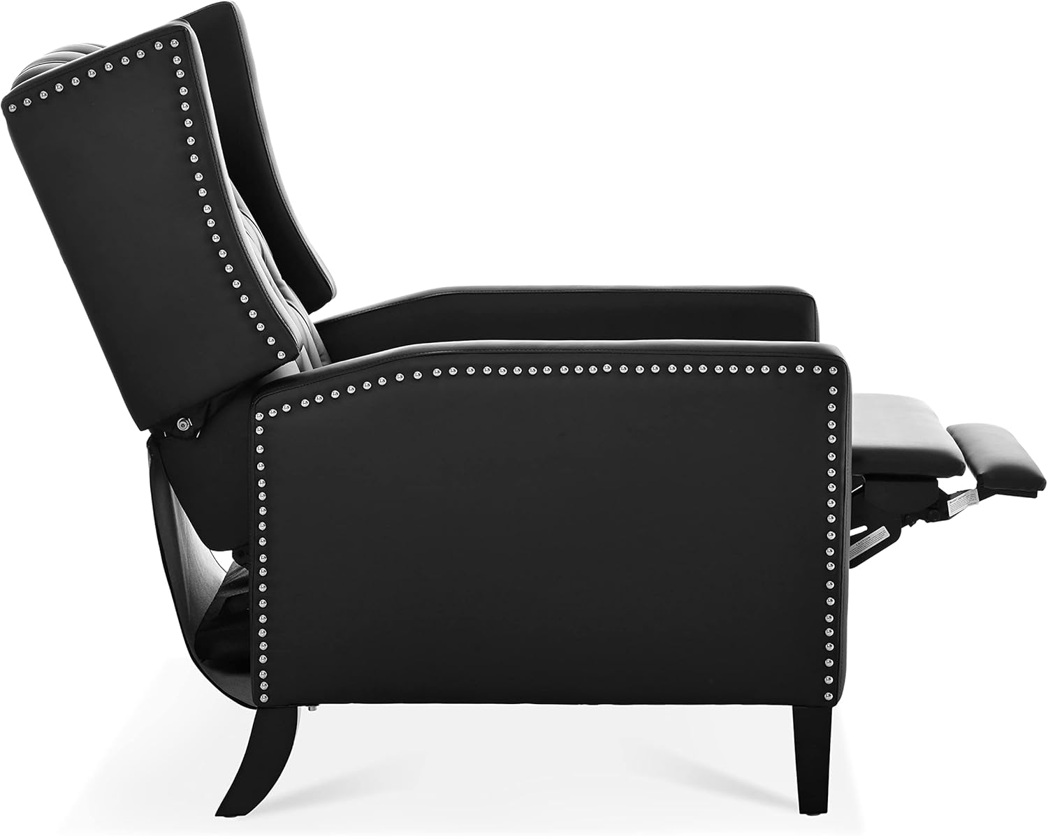 Silla reclinable moderna de piel sintética, silla reclinable con respaldo de empuje, sillón de lectura copetudo, silla decorativa para sala de