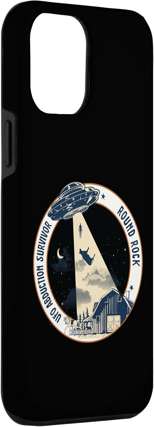 iPhone 14 Pro Max ROUND-ROCK UFO Alien Abduction Survivor Cow Tractor Beam Case