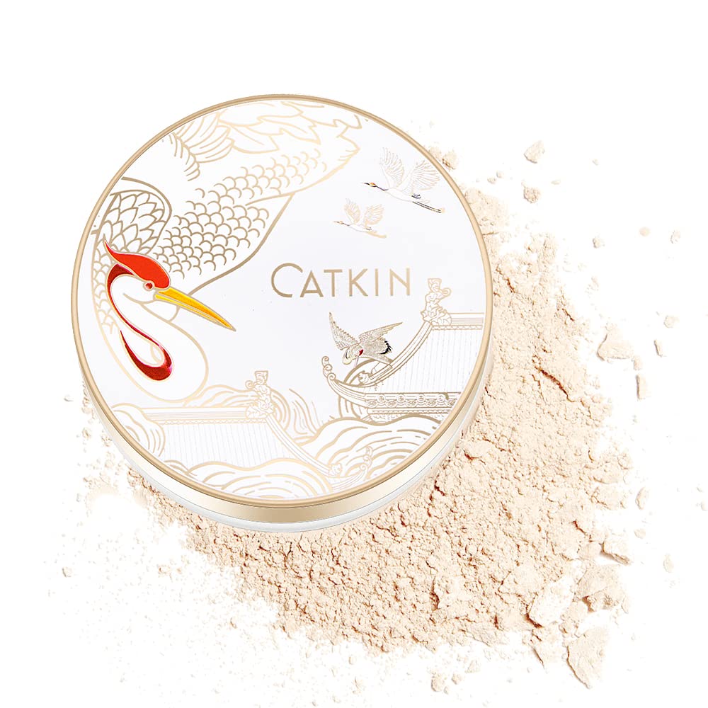 CATKIN Dreamworld Air Makeup – Polvo de acabado suelto para maquillaje, control de aceite, mate, natural, con soplo (C01 Natural)