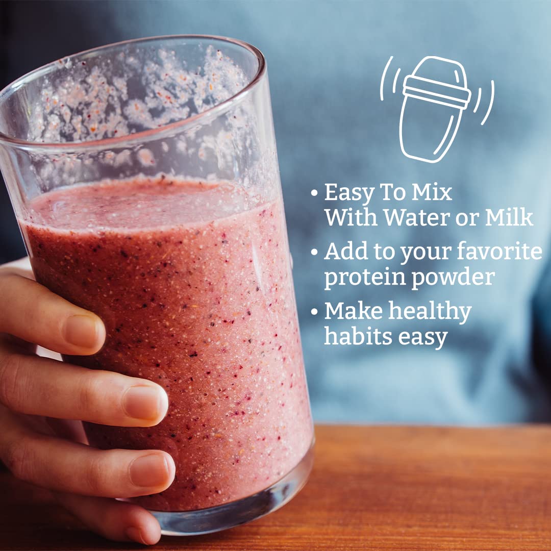 RESYNC Batido instantáneo 100% orgánico  Reds Superfood Smoothie Powder,  DV de frutas y verduras con 0.18 oz de fibra por bolsa, a base de plantas,