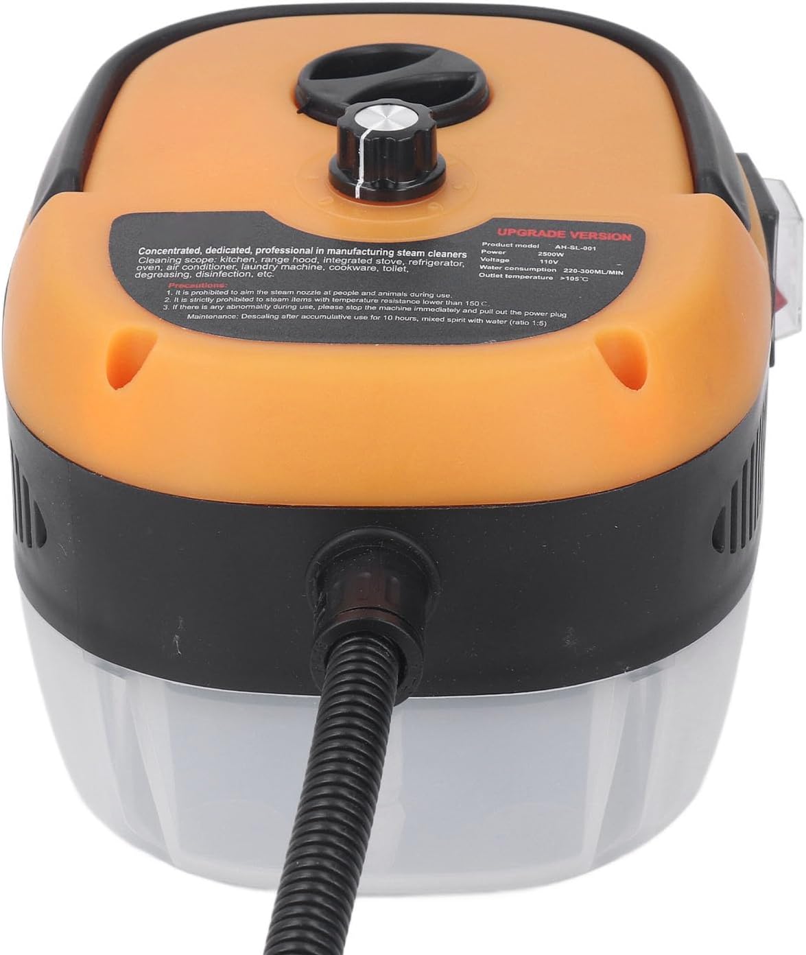 Limpiador de vapor de alta presión de 2500 W, máquina de limpieza de vapor de mano con tanque de revestimiento de metal para cocina de automóvil