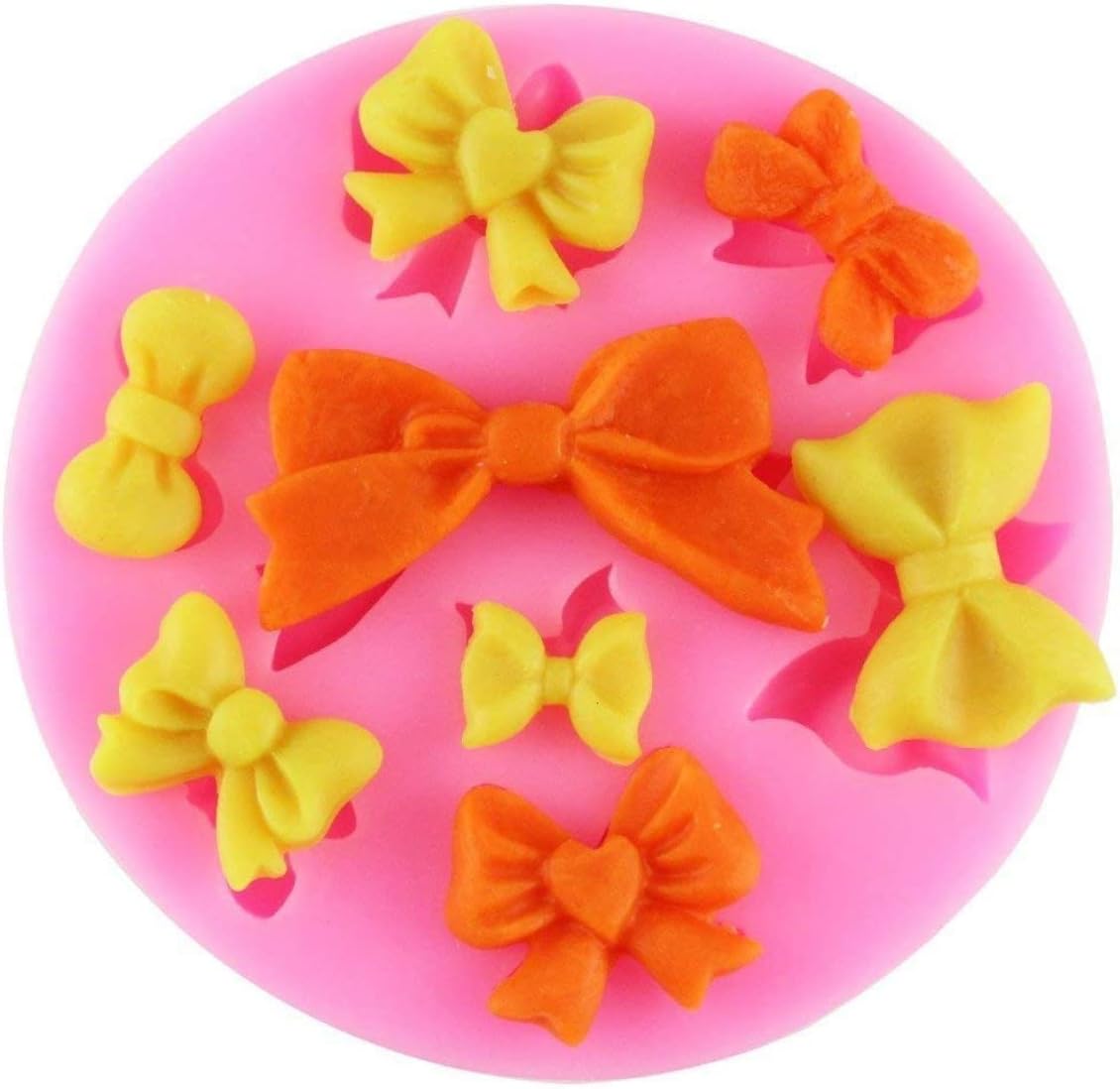 Molde de silicona para pajarita, 8 mini moldes de lazo, fondant, azúcar, manualidades, herramienta de decoración de tartas, rosa