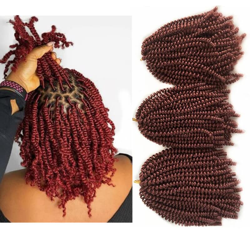 Paquete de 3 extensiones de cabello sintético con giro de resorte de 8 pulgadas, 3 paqueteslote de extensiones de cabello trenzado con rebote (8