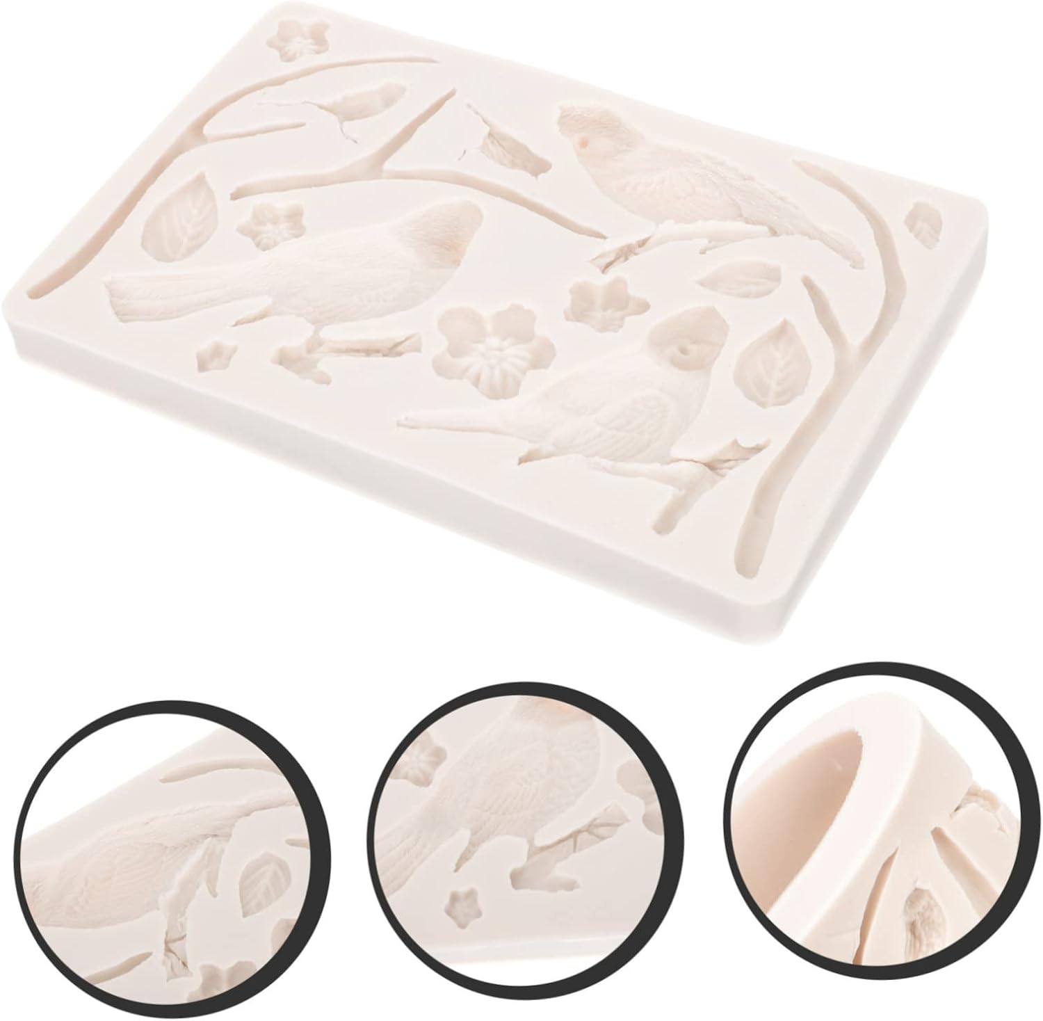 Abaodam 3pcs Hand Decor Christmas Crackers Matzo Crackers Silicone Flower Kitchen Cake Animal Soap Molds Creative Fondant Baking Molds Flexible