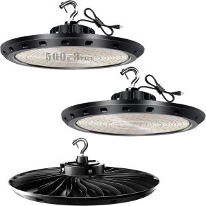 bulbeats Luces UFO de 500 W, 5000 K de alta bahía LED de tienda, AC100-277V grado comercial UFO LED alta luz de bahía con enchufe de EE. UU., bulbeats Luces UFO de 500 W, 5000 K de alta bahía LED de tienda, AC100-277V grado comercial UFO LED alta luz de bahía con enchufe de EE. UU.,