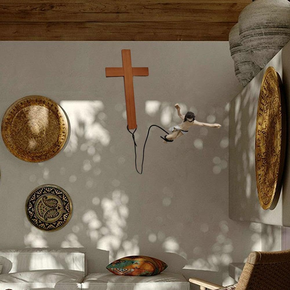ZOHIKO Decoración religiosa de Jesús para colgar en la pared, decoración de cruz de Jesús Salvador, Escultura creativa de arte de cruz, adorno