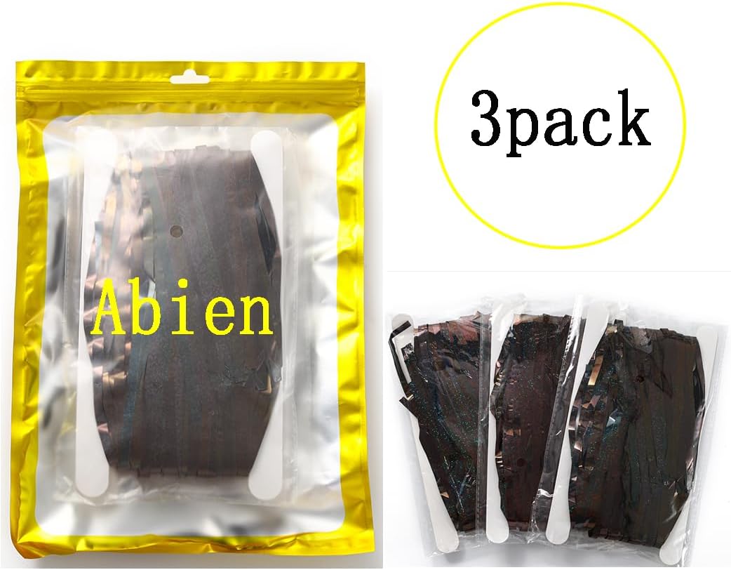 Abien Cortinas metálicas de flecos de papel de oropel negro, telón de fondo brillante, decoraciones de belleza para cumpleaños, despedida de