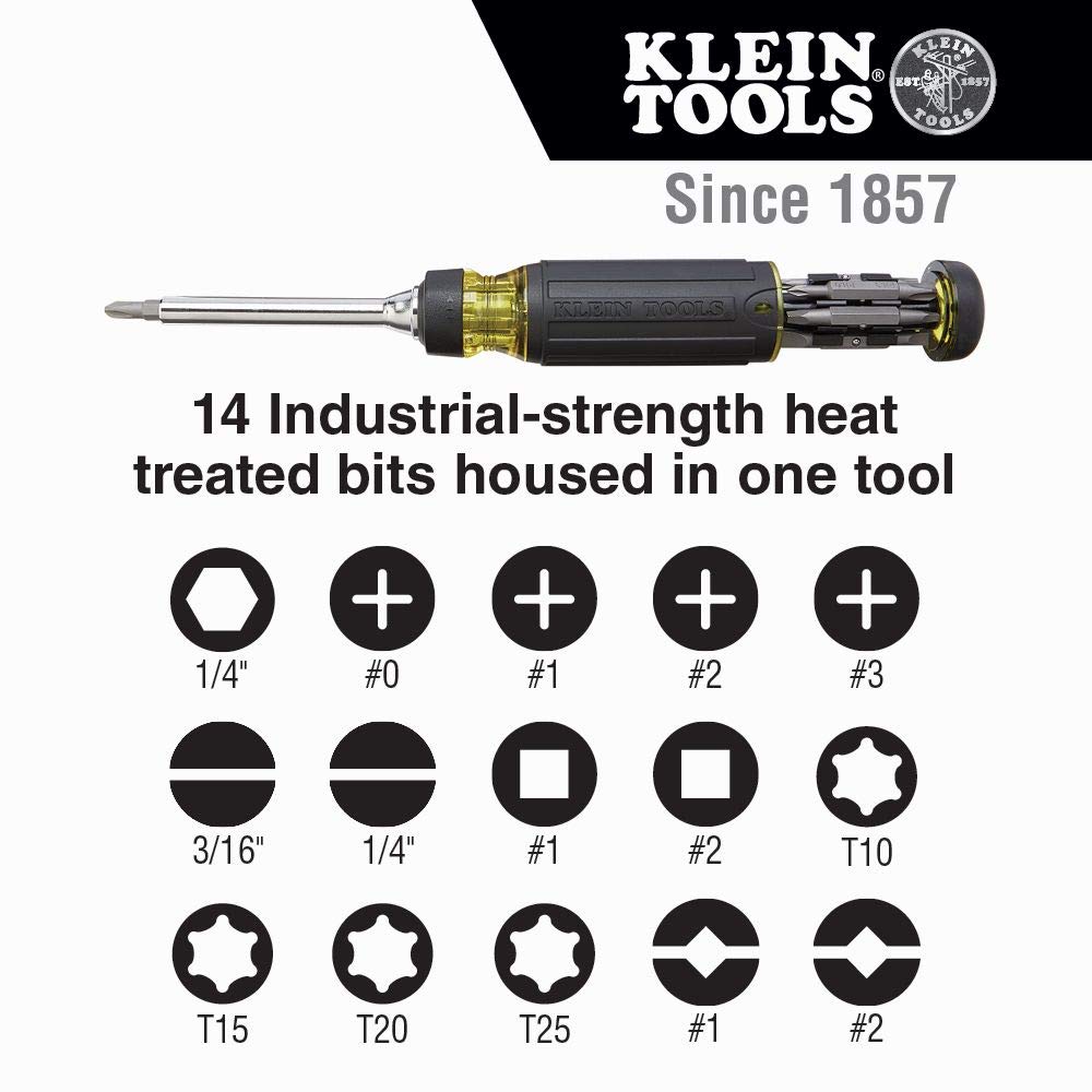 Klein Tools Juego de destornilladores de precisión con estuche + destornillador de trinquete, kit de herramientas de reparación todo en uno para