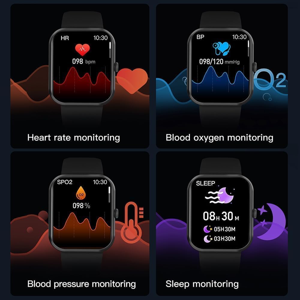 Reloj inteligente Smartwatch con pantalla grande de 1.85 pulgadas, pantalla de bloqueo de contraseña de música y llamada de fitness, impermeable,