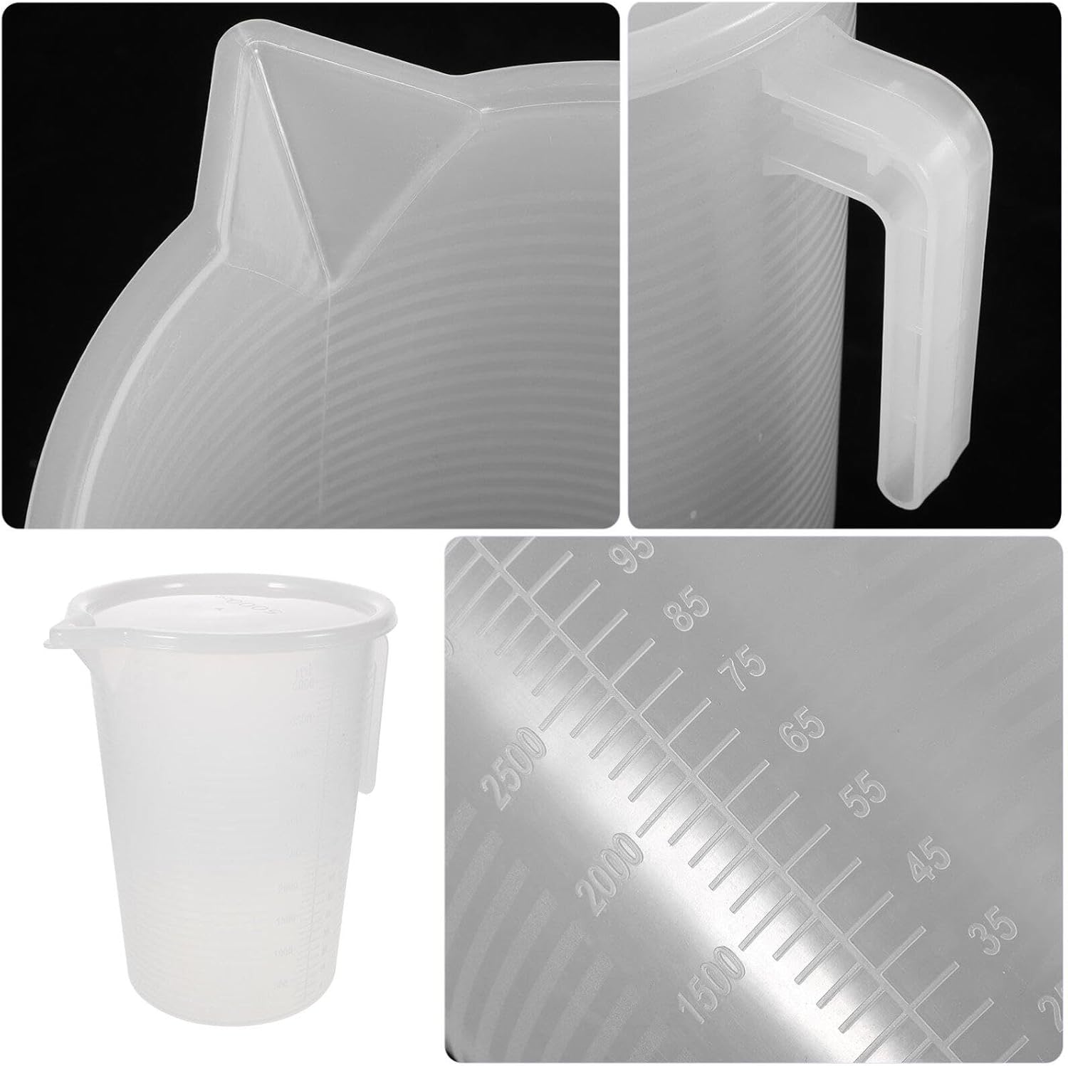 Jarras medidoras de leche jarra de medición de plástico de 5 l, jarra de mezcla graduada, cilindro grande, taza medida, taza de leche líquida,