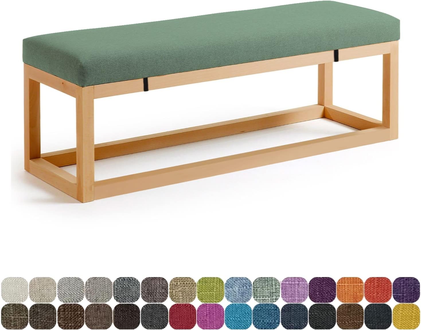 Lsjoaw Cojín de banco para muebles de interior de 31.5 x 11.8 x 1.2 pulgadas, cojín de asiento para ventana de patio, jardín, sofá, columpio,