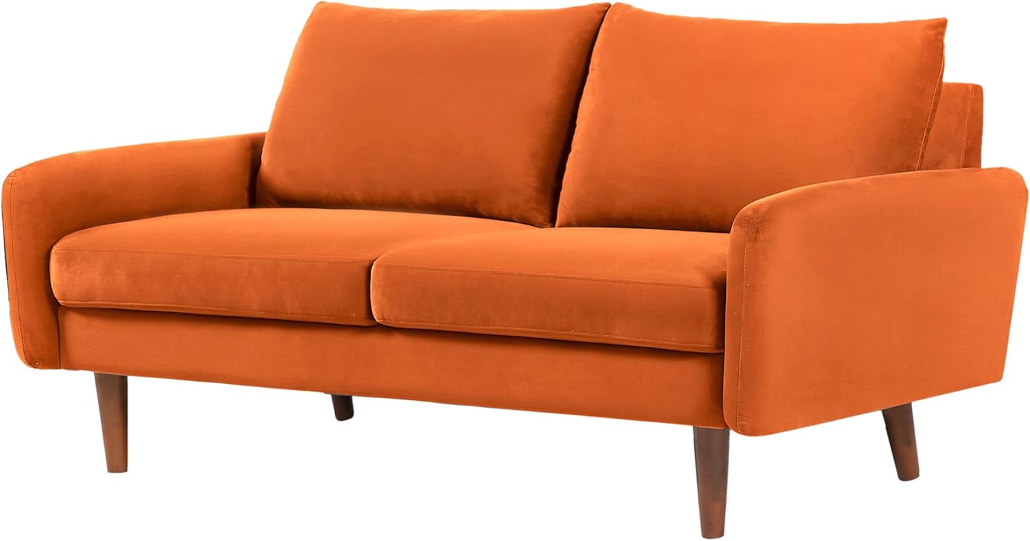 Kent Sofá biplaza de terciopelo para salas de estar modernas y espacios compactos, cómodo sofá de 2 plazas, muebles de estudio con diseño elegante,