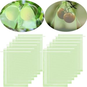 50 bolsas de protección de frutas, 8 x 12 pulgadas, bolsas de red de frutas con cordón de malla para jardín, reutilizables, para plantas de frutas, 50 bolsas de protección de frutas, 8 x 12 pulgadas, bolsas de red de frutas con cordón de malla para jardín, reutilizables, para plantas de frutas,