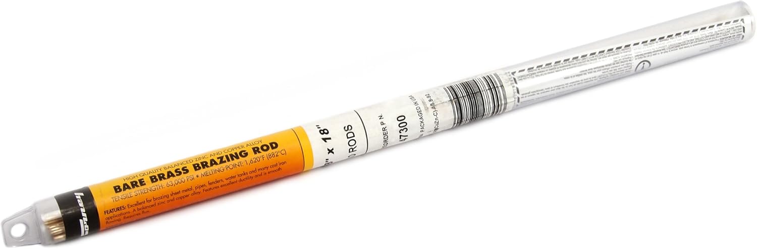 Forney 47300 Varilla de soldadura a gas de latón desnudo, 18 pulgadas por 18 pulgadas, 10 varillas