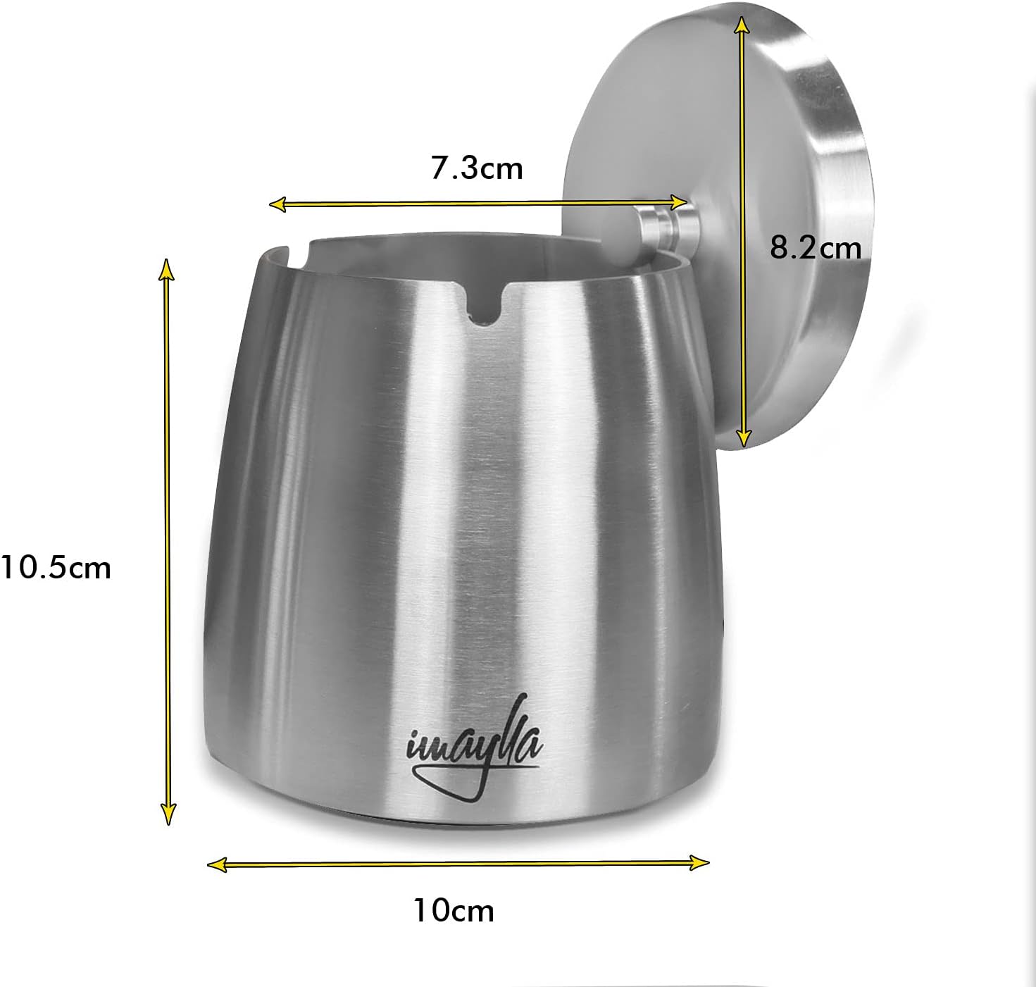 Cenicero triangular de acero inoxidable de alta capacidad a prueba de viento para exteriores, ceniceros para patio, mesa de humo, para exteriores,