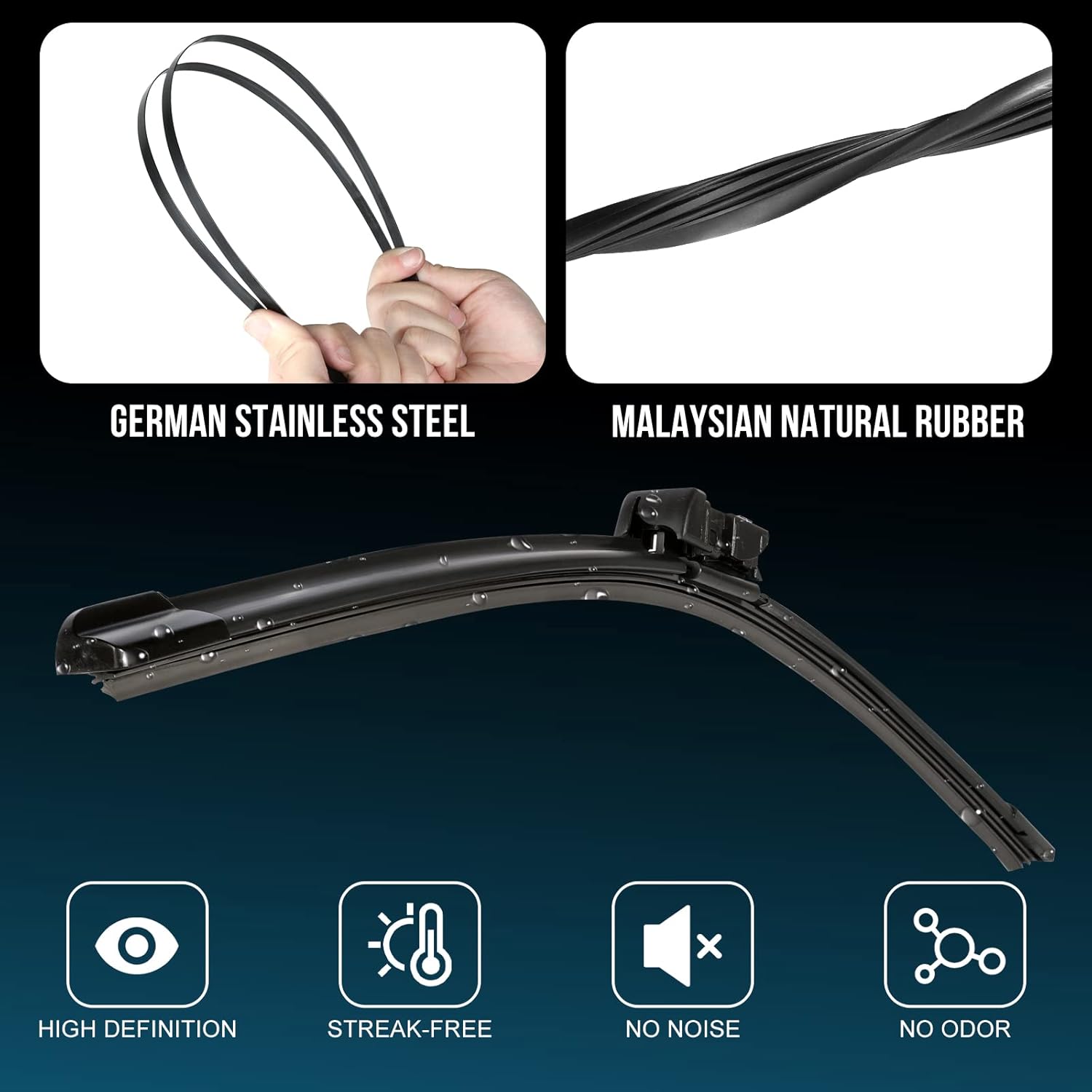 26 + 22 pulgadas compatible con VW Volkswagen Atlas 2018-2020 limpiaparabrisas delantero con repuesto de equipo original My Car (juego de 2)