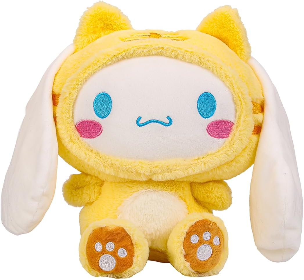 Peluche de perro Cinnamorol amarillo de 14.5 pulgadas, 14.5 pulgadas, muñeca de perro de dibujos animados Kawaii con ojos estrellados, regalo para